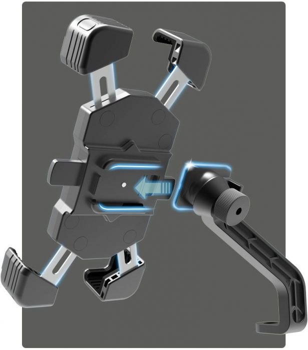 Cell Phone Mount - 4 Corner Profile, 4.5-7.2 Inch Phones, 20-30mm Handlebar Mount - Image 11