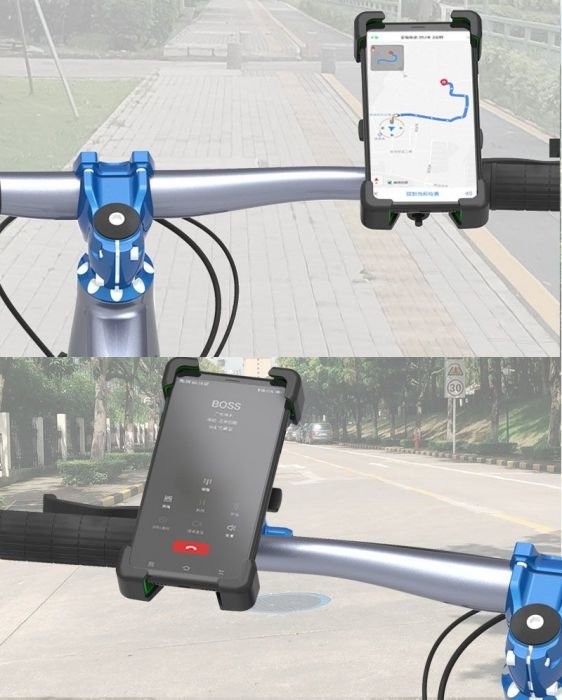 Cell Phone Mount - 4 Corner Profile, 4.5-7.2 Inch Phones, 20-30mm Handlebar Mount - Image 5