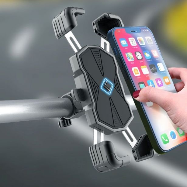Cell Phone Mount - 4 Corner Profile, 4.5-7.2 Inch Phones, 20-30mm Handlebar Mount - Image 2