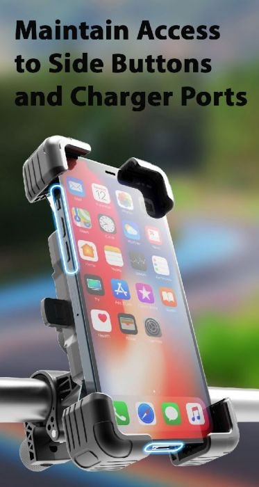 Cell Phone Mount - 4 Corner Profile, 4.5-7.2 Inch Phones, 20-30mm Handlebar Mount - Image 5