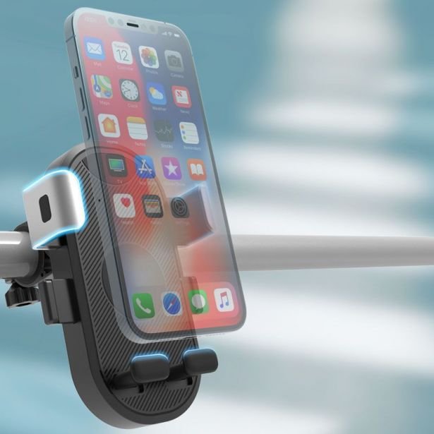 Cell Phone Mount - Side & Bottom Support Profile, 4.5-7.2 Inch Phones, 20-30mm Handlebar Mount - Image 2