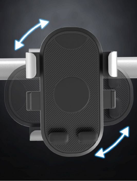 Cell Phone Mount - Side & Bottom Support Profile, 4.5-7.2 Inch Phones, 20-30mm Handlebar Mount - Image 3